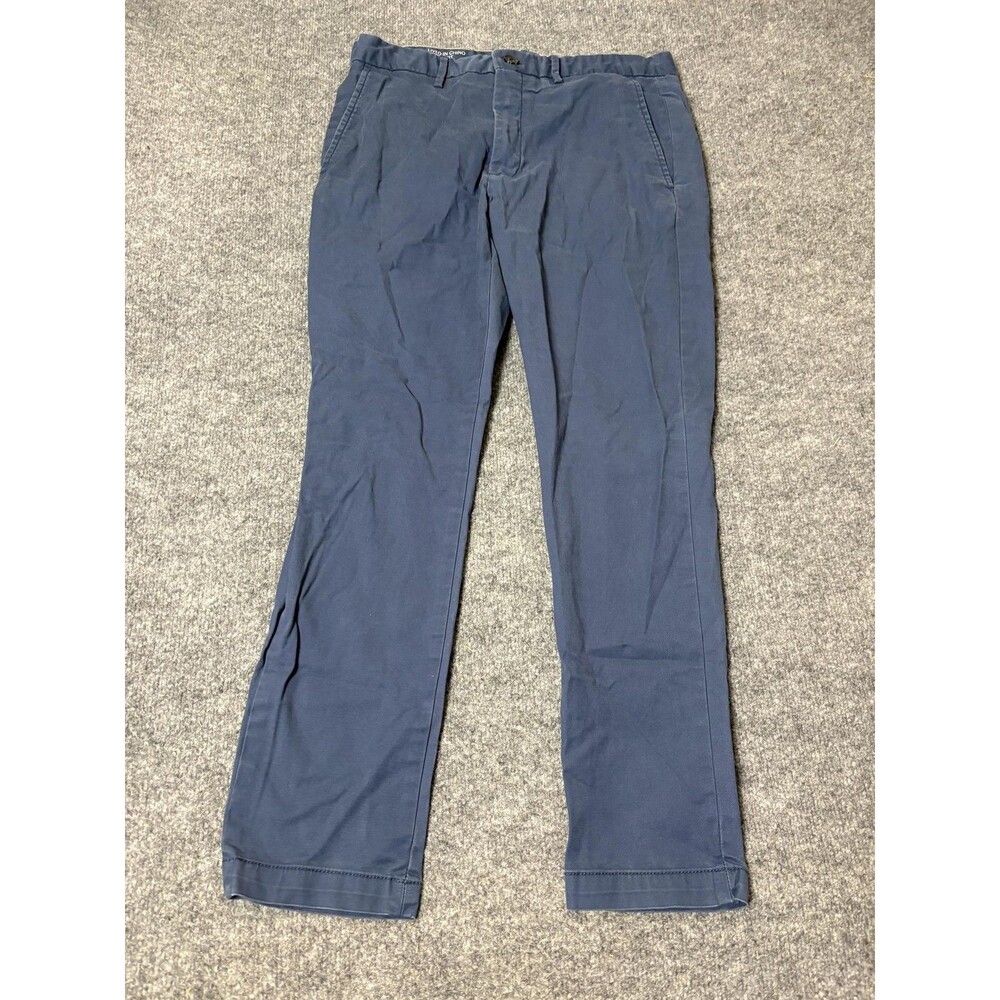 Banana Republic Chino Pants Mens 32x30 Blue Lived-In Skinny Fit Stretch Casual
